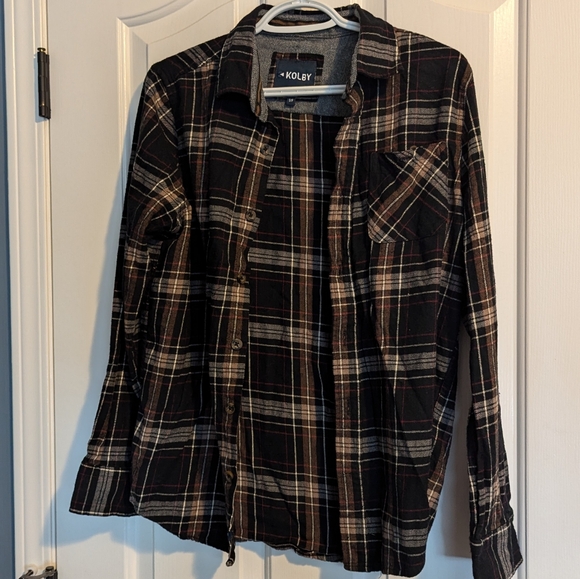 Kolby Long Sleeve Button Up Plaid Top Men's Small - Picture 2 of 5